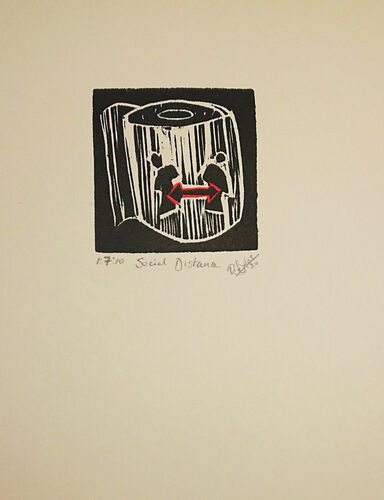 Small un framed print - Social Distance - home and screen graphic on loo roll