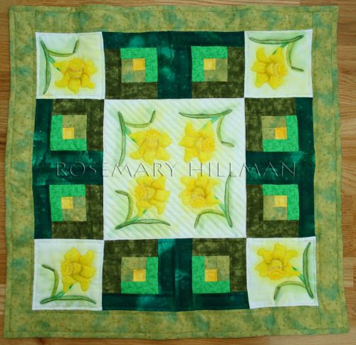 Painted Flowers Table Topper Quilt