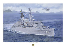 BNS Bosisio BNS Bosisio off the Brazilian coast turning to port with lynx helicopter flying over.