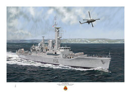 HMS Argonaut HMS Argonaut starboard bow view as seen in Exocet missile carrying mode.