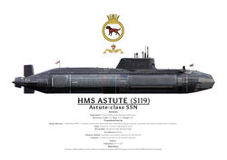 HMS Astute starboard side elevation