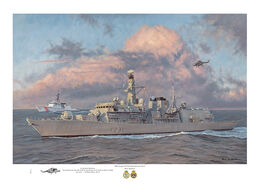 HMS Argyll APT(N) Deployment 2014 HMS Argyll as in 2014 with big stormy clouds caught by the evening sun and US Coastguard vessel behind.