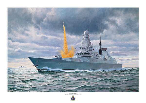 HMS Dauntless launching a sea viper missile