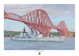 HMS Edinburgh HMS Edinburgh sailing under the Forth Bridge in Scotland