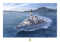 HMS Grafton, off Gibraltar HMS Grafton off Gibraltar