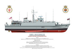 HMS Inverness colour side drawing