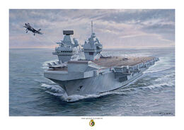 HMS Queen Elizabeth HMS Queen Elizabeth launching an F35 Lightning from her ski ramp.