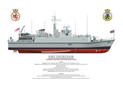 HMS Shoreham righthand elevation