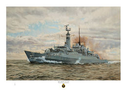 HMS Ardent HMS Ardent at speed a port bow view with brown smoke and cloudy sky.