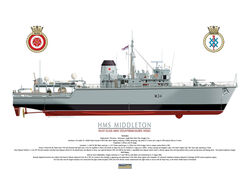 HMS Middleton Profile of the starboard side showing underwater line.