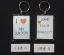 Personalised I love dad 35mm x 50mm keyring