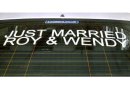 Personalised Just married cut vinyl letters