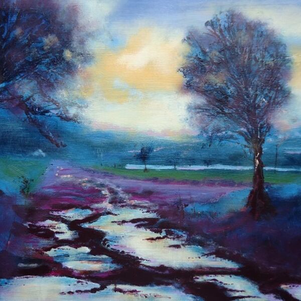 Evening Puddles at Belper Tennis Club