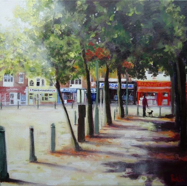 Walking the dog Market Place Heanor