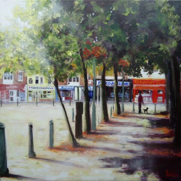 Walking the dog Market Place Heanor