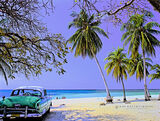 Car on Beach - Cuba
