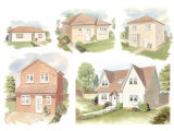 'Artists impressions' for architects' and developers' new builds watercolour _artist's impression_house portrait