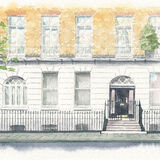 House portrait: mansion flat in West London A5 commissionahouseportrait_watercolourportrait_sallybarton_mansionflat