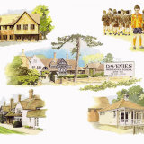 Watercolour portrait: Davenies School, montage. A3 watercolour portrait_school portrait_Davenies_SallyBarton
