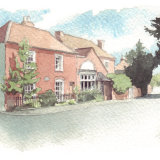 House portrait: Regency village dwelling. A5 commissionawatercolourportrait_houseportrait_sallybarton_RegencyHouse