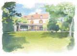 House portrait: Holiday property in Southern France. A4 commissionahouseportrait_sallybarton_portraitsinwatercolour_frenchhouse
