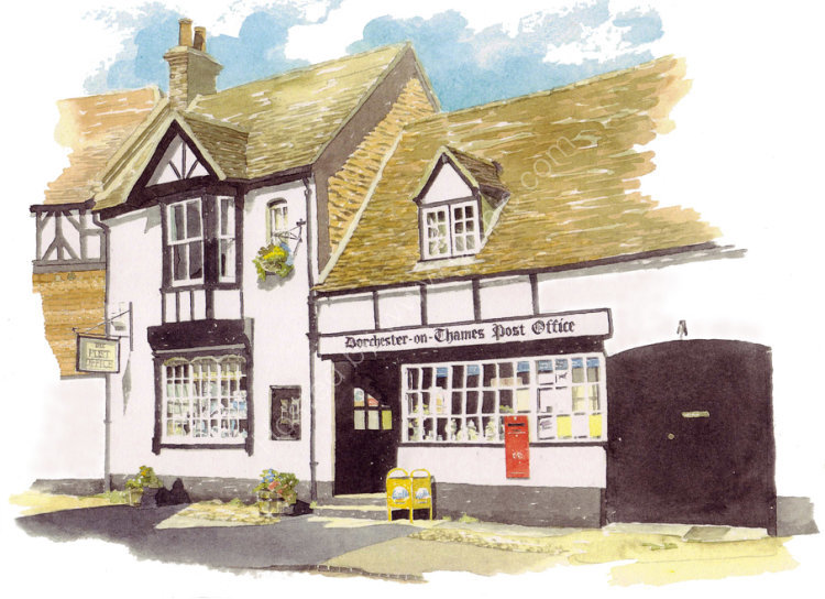 Portrait of Dorchester on Thames Post Office (now a private home). A4