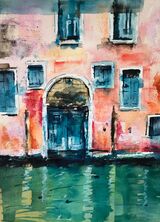 A Quiet Canal - watercolour - 40 x 50