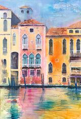 Vanitian Palazzos - Watercolour - 55 x 70