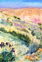 Black Iris of Jordan - Mixed media - 55 x 70