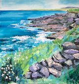 Walk Across the Cliff Tops - Mixed Media - 70 x 70