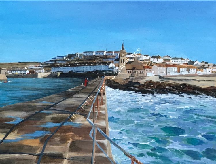 Blue sky over Porthleven
