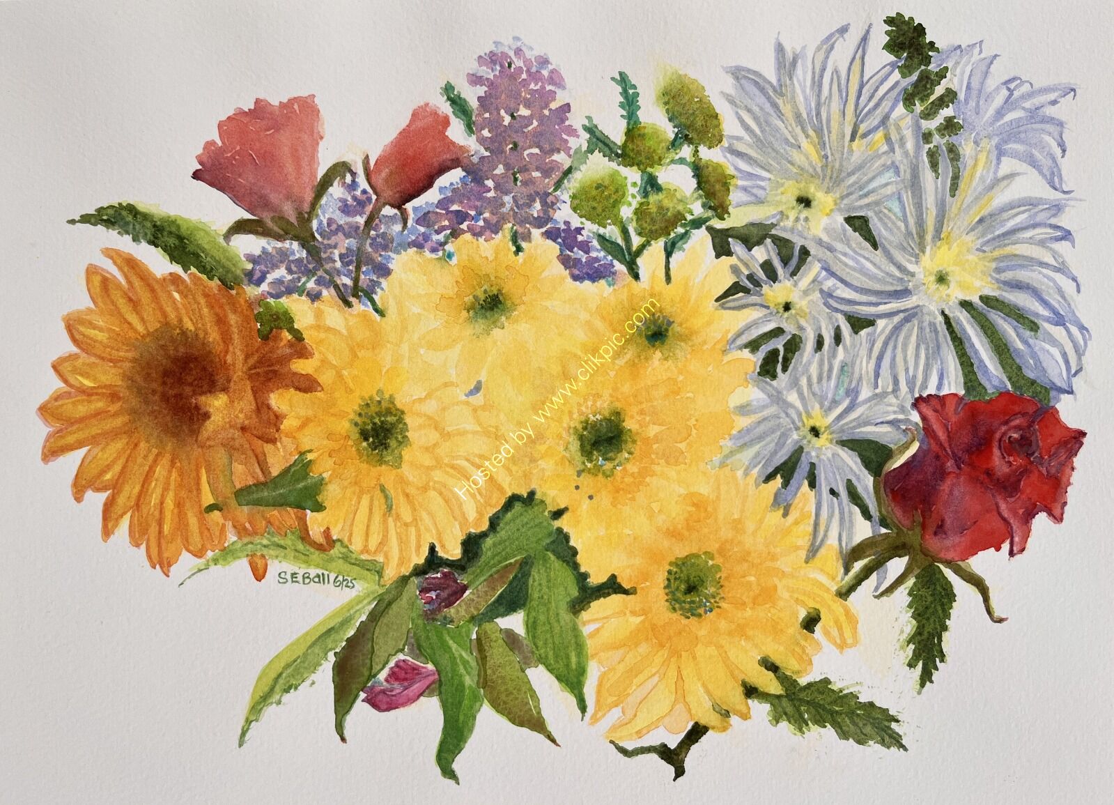 Purely watercolour, 'Tropical Paradise Bouquet'