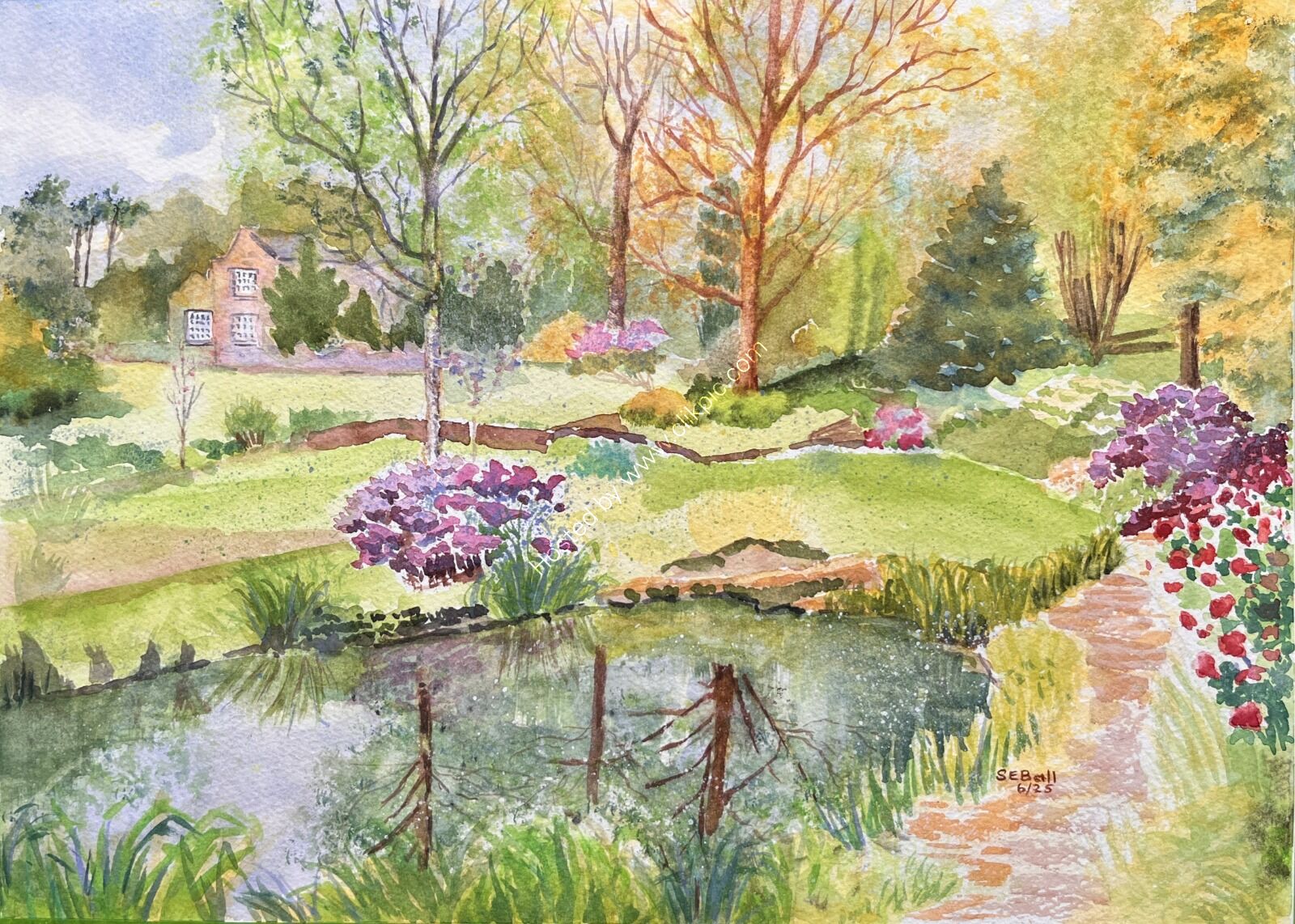 an experiment with painting of Browsholme Garden.