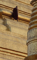 Monk on the Shwedagon Pagoda