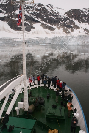 Ship and glacier in Spitsbergen