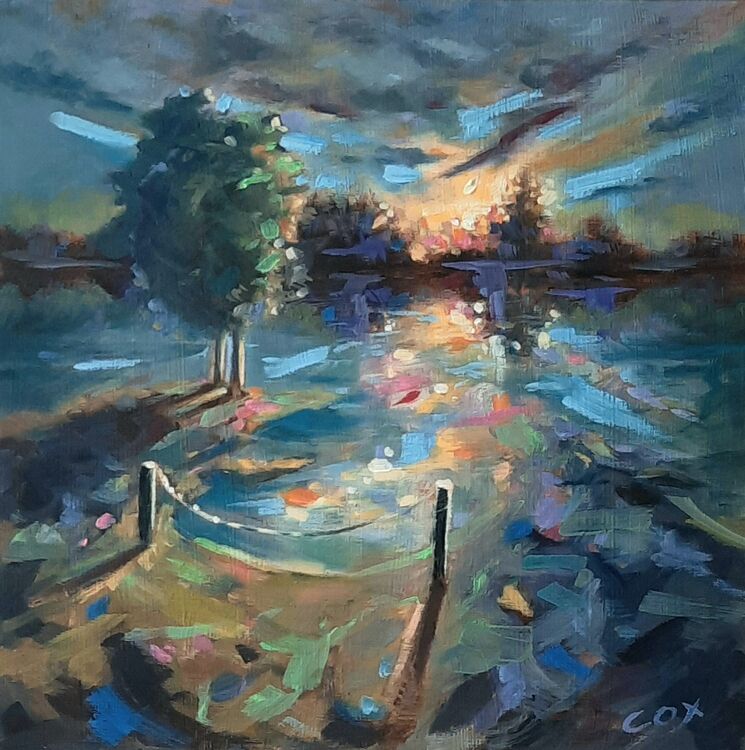 Last touch of light oil on board 10" x 10" £75.00