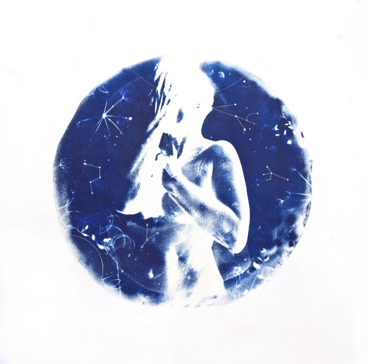 Here Be Dragons - large Cyanotype photograph