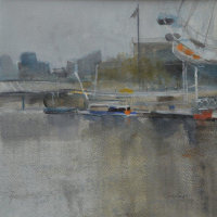 Rainy Winter Afternoon. South Bank from The Thames