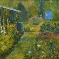 Allotment greens (currently on exhibition at Stamford Arts Centre priced £220 framed)