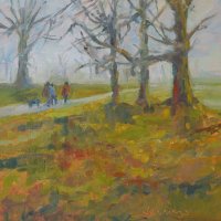 Burghley dog walkers, February
