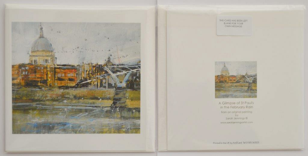A Glimpse of St. Paul's in the February Rain (Pack of 4 cards)