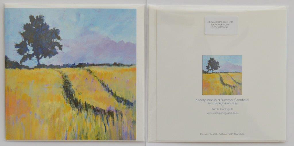 Shady Tree in a Summer Cornfield (Pack of 4 cards)