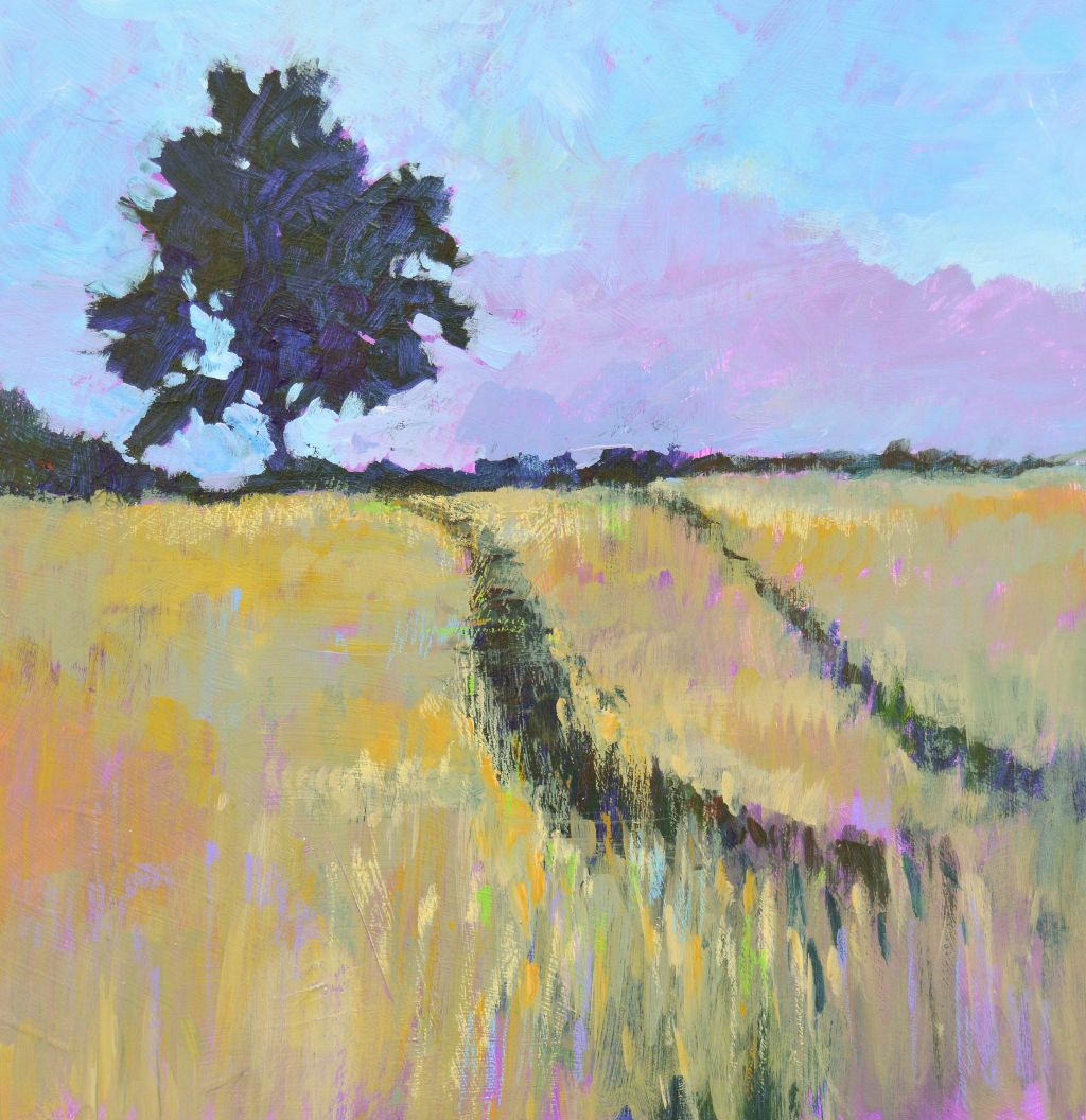 Shady Tree in a Summer Cornfield