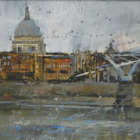 A Glimpse of St. Paul's in the February Rain (sold)