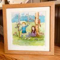 framed print with background and text