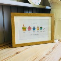 Cupcake personalised family prints framed