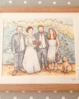 Family illustrations £79 framed original with background