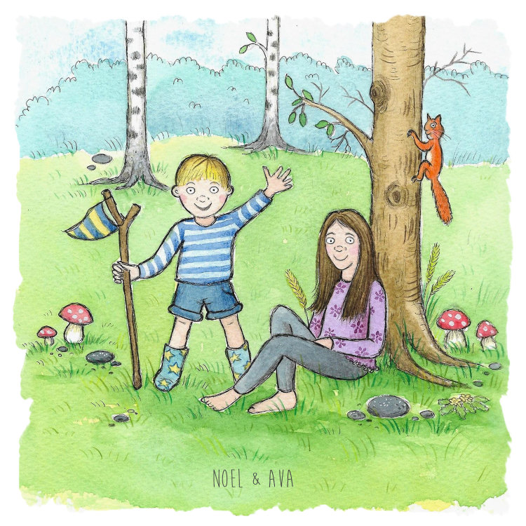 unframed watercolour painting print with text and background