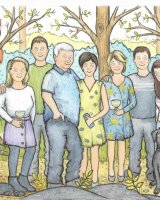 Family illustration from photos