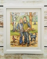 framed original painting from a photo with a background